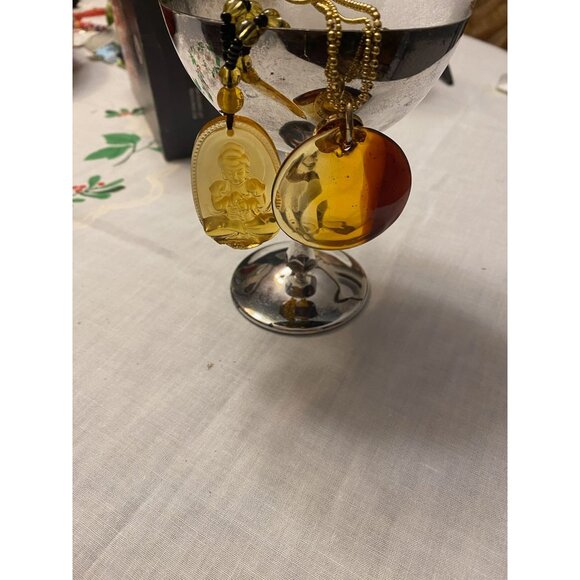 Golden Glow Collection: Two Pendant Necklaces & Vintage Silver Goblet Set - Picture 6 of 7